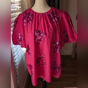 Women's XL Pink Crown And Ivy Blouse NWT